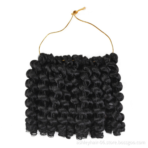 Crochet Braid Hair Pre-Looped 8 Inch Jumpy Wand Curl  Crochet  Hair Synthetic Hair Extensions